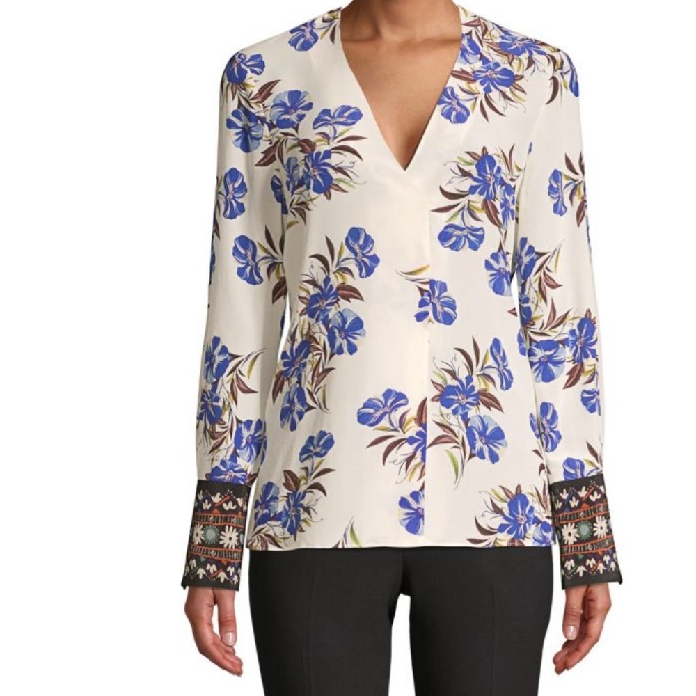 Kobi Halperin Andes Printed  silk blouse floral